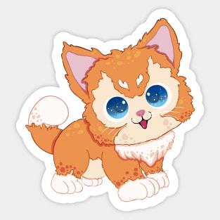 The little orange cat for Men Women Kids Boys Girls love orange cat Sticker